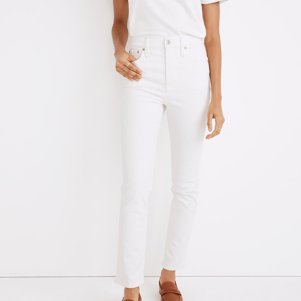9” High-Rise Skinny Jeans in Pure White Size 25 T